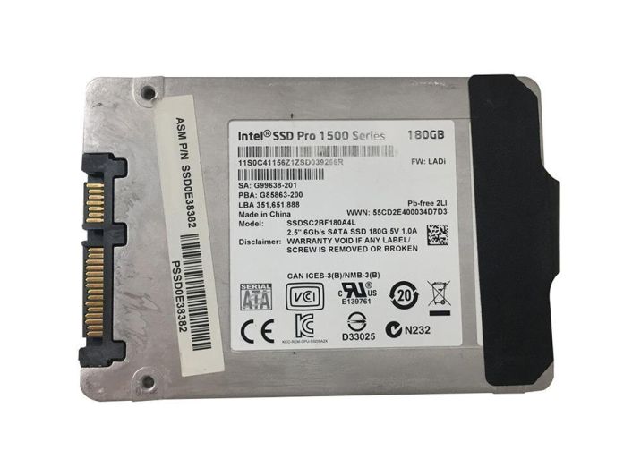 SSD0E38382 Intel 520 Series 180GB MLC SATA 6Gbps (AES-128) 2.5-inch Internal Solid State Drive (SSD)