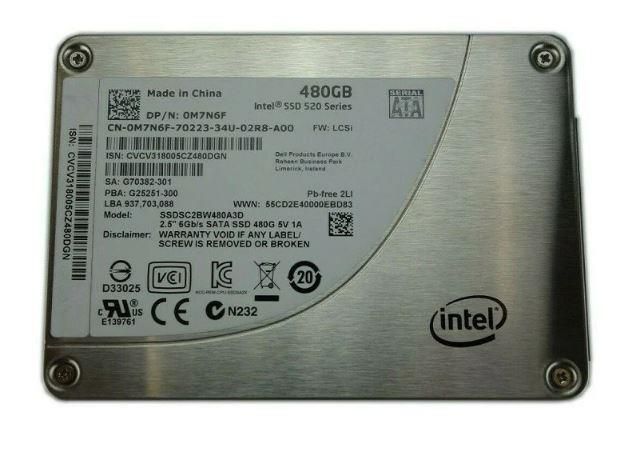 SSDSC2BW480A3D Intel 520 Series 480GB MLC SATA 6Gbps (AES-128) 2.5-inch Internal Solid State Drive (SSD)