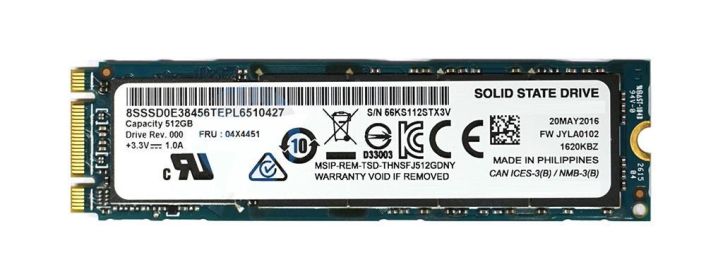 04X4451 Lenovo 512GB MLC SATA 6Gbps M.2 2280 Internal Solid State Drive (SSD) for ThinkPad X1 Carbon
