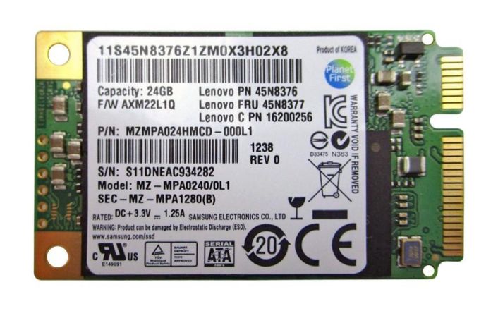 45N8377 Lenovo 24GB MLC SATA 3Gbps mSATA Internal Solid State Drive (SSD) for ThinkPad T430s