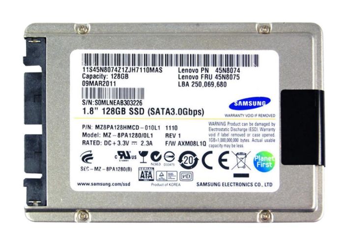 45N8075 Lenovo 128GB MLC SATA 3Gbps 1.8-inch Internal Solid State Drive (SSD)