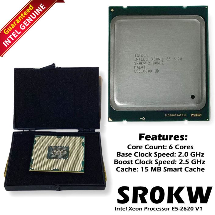 Intel Xeon E5-2620 6 Core 2.00GHz LGA 2011 15 MB L3 Processor SR0KW 6Y6H0