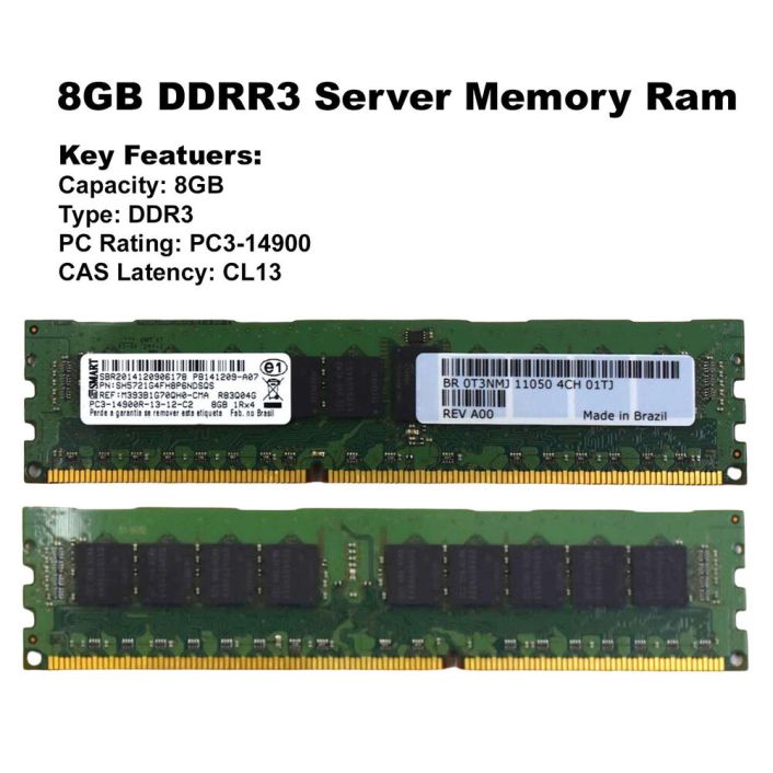 Smart M393B1G70QH0-CMA 8GB RDIMM 1Rx4 PC3-14900R DDR3 1866MHz Memory T3NMJ