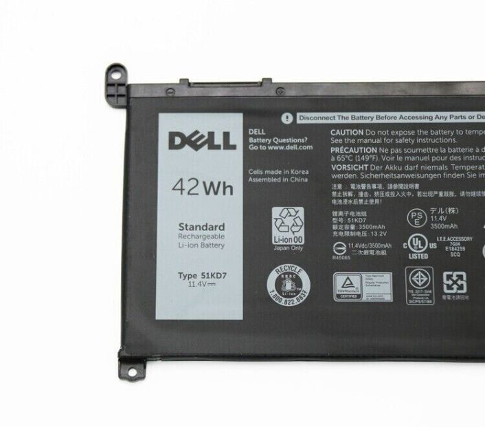 NEW OEM 42wh 51KD7 Battery for Dell Chromebook 11 3100 3180 3189 5190 3181 Y07HK