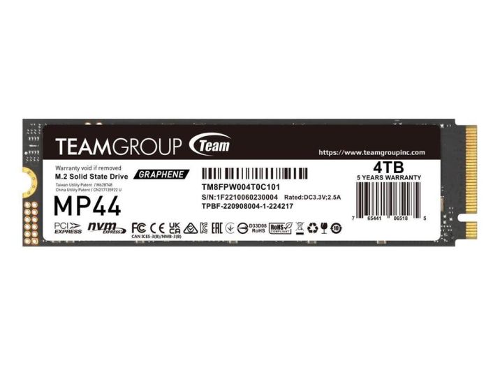 Team Group MP44 M.2 2280 4TB PCIe 4.0 x4 with NVMe Laptop & Desktop & NUC & NAS