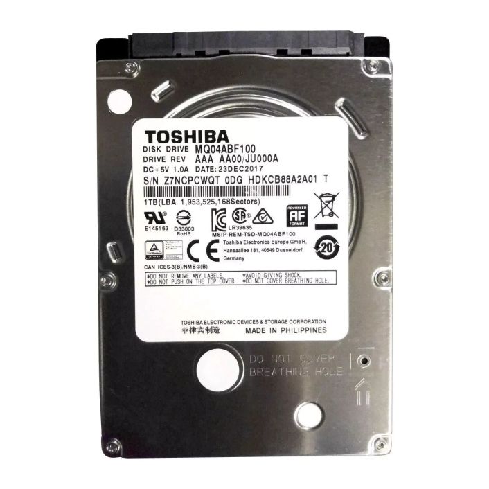 MQ04ABF100 Toshiba 1TB/1000GB 5400rpm Sata 7mm 2.5in Hard Drive 128mb laptop ps4