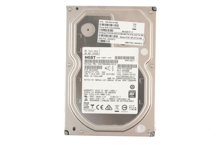 HGST 4TB 7200 RPM SAS 3.5" HDD for DS4246, DS212C, FAS2620 0F22948