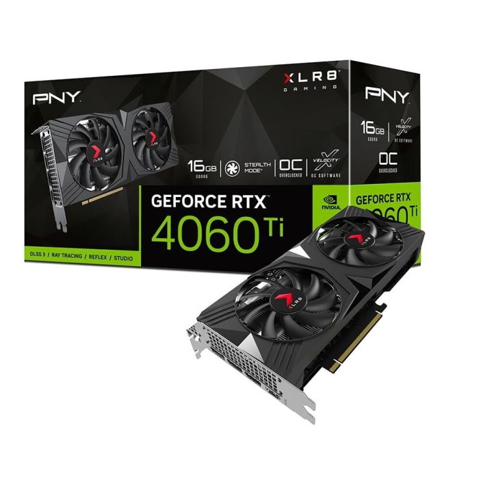 PNY GeForce RTX 4060 Ti 16GB XLR8 Gaming VERTO Overclocked Dual Fan DLSS 3 Graphics Card