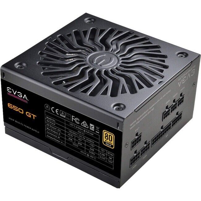 EVGA SuperNOVA 650 GT 80 Plus Gold 650W Fully Modular Power Supply 220GT0650Y1