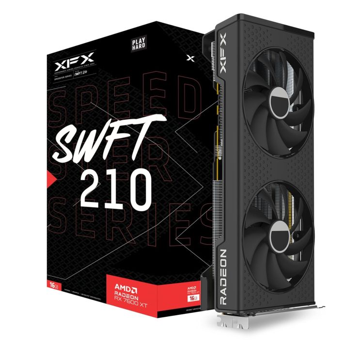 XFX Speedster SWFT210 Radeon RX 7600 XT 16GB Video Card (Model: RX-76TSWFTFP)