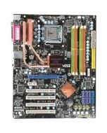 7514-010 MSI P45 Neo3-FR Socket LGA 775 Intel P45 Express + ICH10R Chipset Core 2 Duo/ Core 2 Extreme/ Core 2 Quad/ Pentium Dual-Core/ Celeron / Celeron Dual-Core Processors Support DDR2 4x DIMM 2x SATA 3.0Gb/s ATX Motherboard (Refurbished)