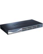 DGS-1500-28P D-Link 10/100/1000Mbps 24-Ports PoE Gigabit SmartPro Switch with 4 SFP Ports (Refurbished)
