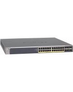 GSM7228PS-100EUS NetGear ProSafe 24-Ports 10/100/1000Mbps RJ45 Stackable Layer 2 PoE+ Managed Switch with 4 x SFP Combo Ports (Refurbished)