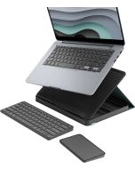 Logitech - Casa Pop-Up Desk Work From Home Kit Compact Wireless Keyboard, Touchpad -Classic Chic