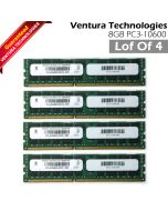 Lot Of 4 Ventura D3-60MM104SV-999 4X8GB PC3-10600 DDR3 1333 2Rx4 Server Memory