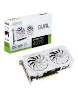 ASUS Dual GeForce RTX 4070 EVO White OC Edition Graphics Card (PCIe 4.0, 12GB GDDR6X, DLSS 3)