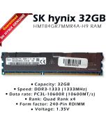 SK Hynix HMT84GR7MMR4A-H9 32GB 4RX4 PC3L-10600R DDR3-1333MHz ECC Memory Module